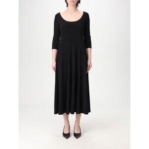 Norma‎ Kamali Black Midi Dress XL 3/4 Sleeve Scoop Neck Classic Career